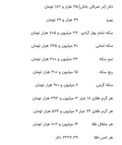 قیمت طلا، سکه و ارز امروز یکشنبه ١۴ خردادماه ۱۴۰۳/ طلا به مرز حساس رسید قیمت طلا، سکه و ارز امروز یکشنبه ١۴ خردادماه ۱۴۰۳/ طلا به مرز حساس رسید