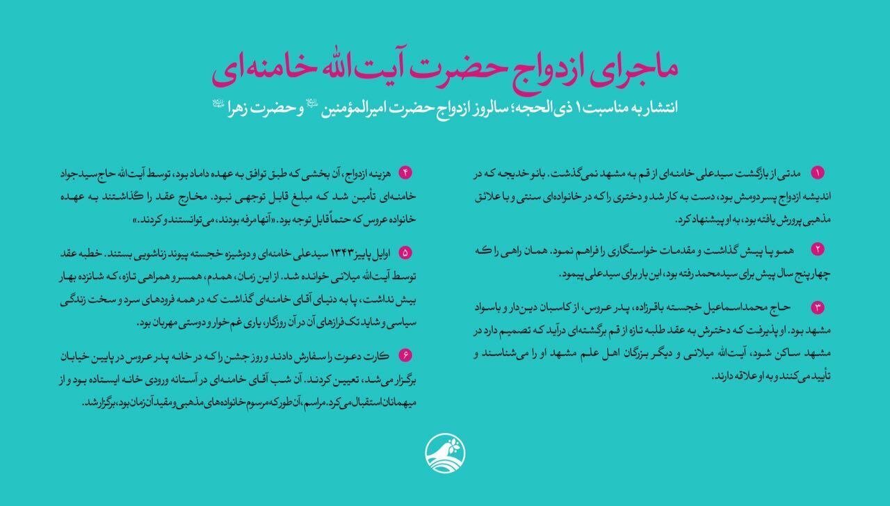 ماجرای ازدواج رهبر انقلاب و پرداخت هزینه‌های عروسی /چه کسی خطبه عقد را خواند؟