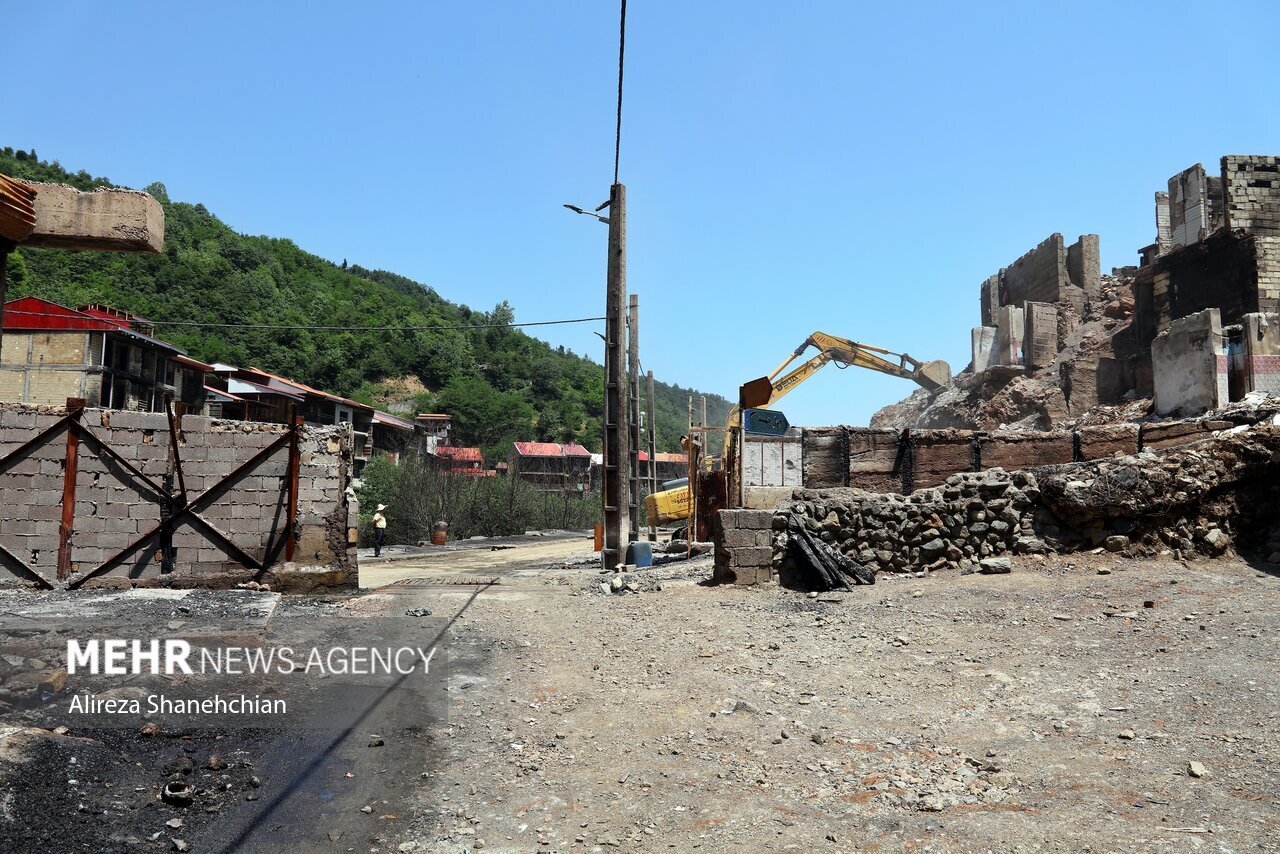 آخرین وضعیت شهرک امامزاده ابراهیم (ع) شفت ۳۹ روز پس از آتش سوزی