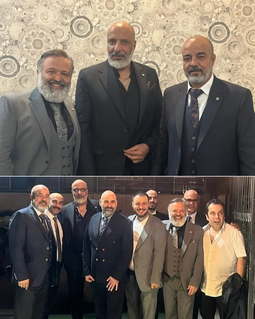 (عکس) چهره متفاوت محسن تنابنده و جواد عزتی در عروسی دختر سعید آقاخانی