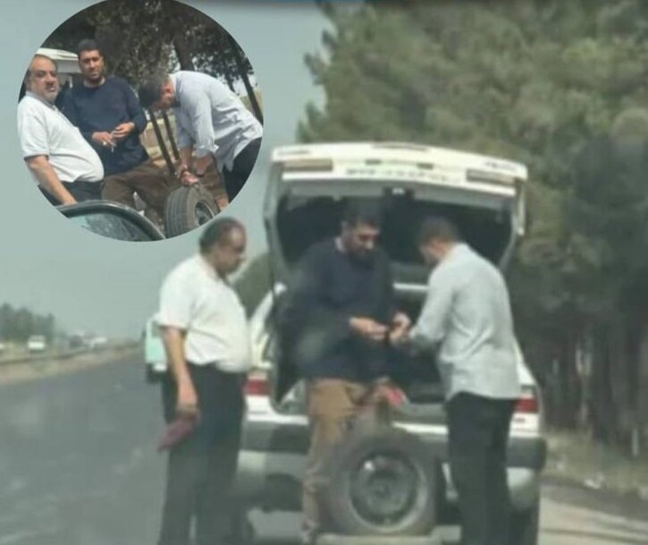 عکس | سهیل مهدی آزاد شد و در اتوبان پنچر کرد؟