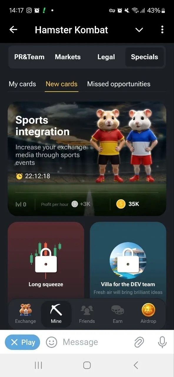 کارت‌های ۵ میلیونی همستر کامبت امروز و فردا ۱۲ و ۱۳ تیر ۱۴۰۳