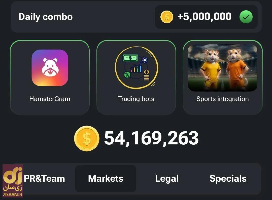 کارت بازی همستر کامبت امروز سه شنبه ۱۲ تیر برای دریافت ۵ میلیون سکه