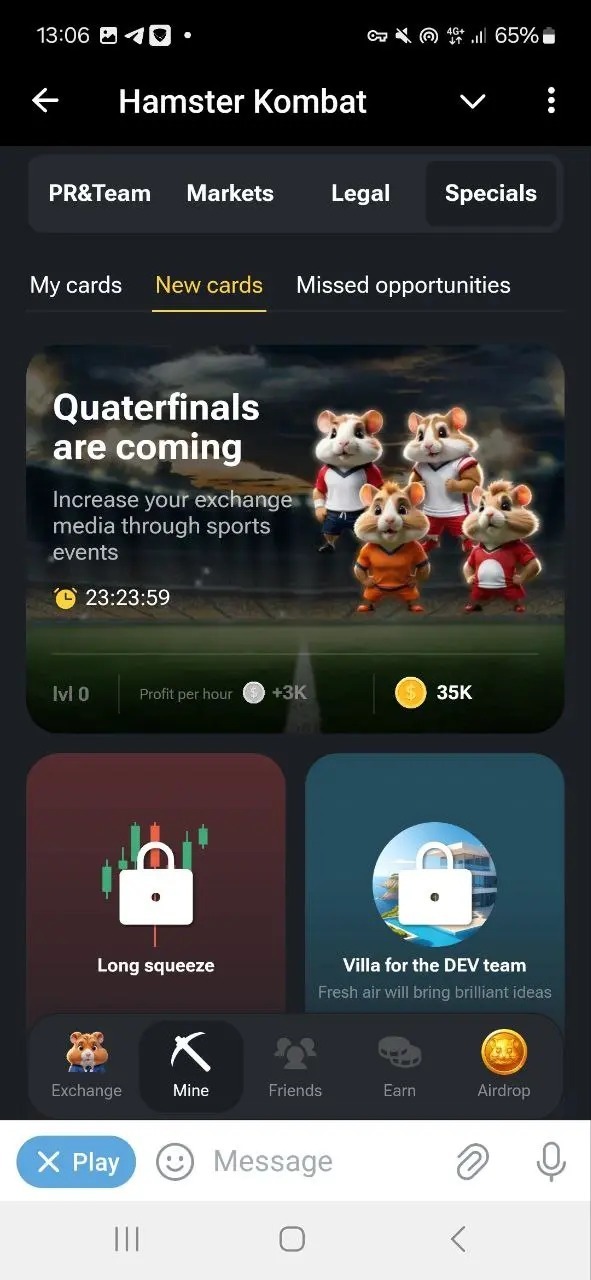 کارت بازی همستر کامبت امروز شنبه ۱۶ تیر برای دریافت ۵ میلیون سکه