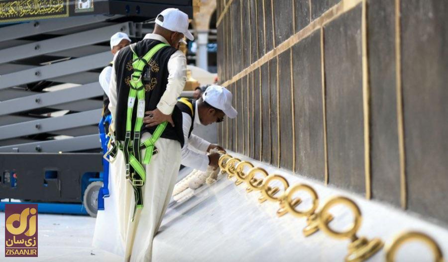 (تصاویر) پرده کعبه از چه جنسی است و خانه خدا بدون پرده چه شکلی است؟