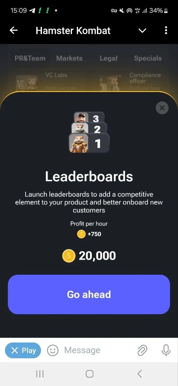 کارت بازی همستر کامبت امروز یکشنبه ۱۷ تیر برای دریافت ۵ میلیون سکه