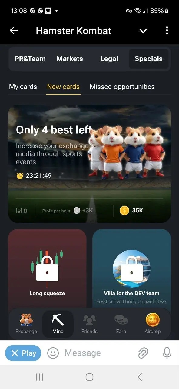 کارت بازی همستر کامبت امروز دوشنبه ۱۸ تیر برای دریافت ۵ میلیون سکه