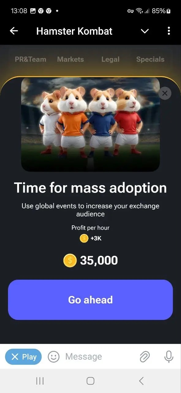 کارت بازی همستر کامبت امروز دوشنبه ۱۸ تیر برای دریافت ۵ میلیون سکه