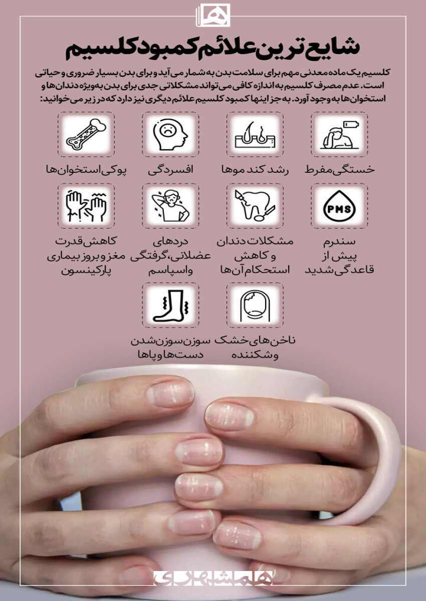 شایعترین علائم کمبود کلسیم شایعترین علائم کمبود کلسیم