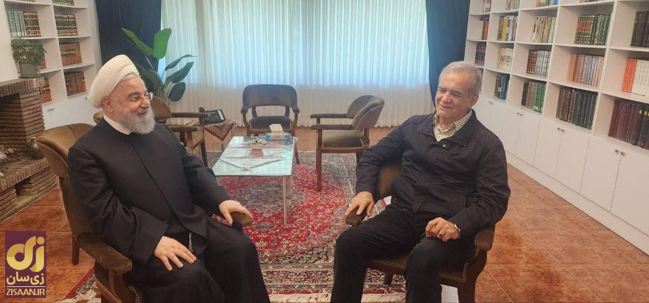 عکس| تصویری از دیدار مسعود پزشکیان با حسن روحانی