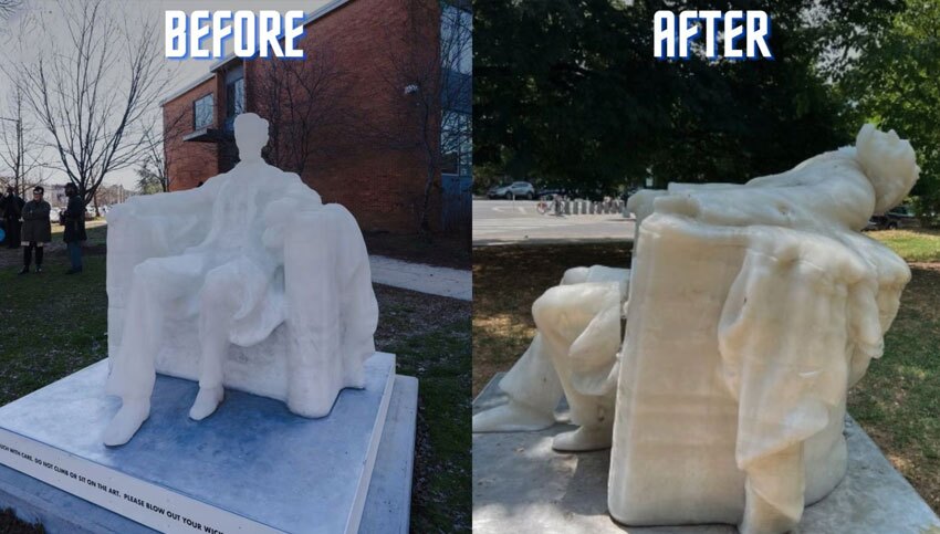 سیاستمدار آمریکایی در گرما آب شد! (+عکس)