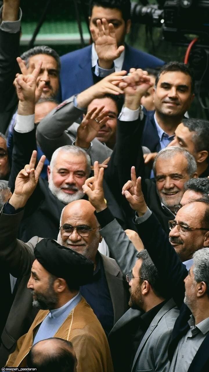 اسماعیل هنیه و مسعود پزشکیان و نمایندگان مجلس