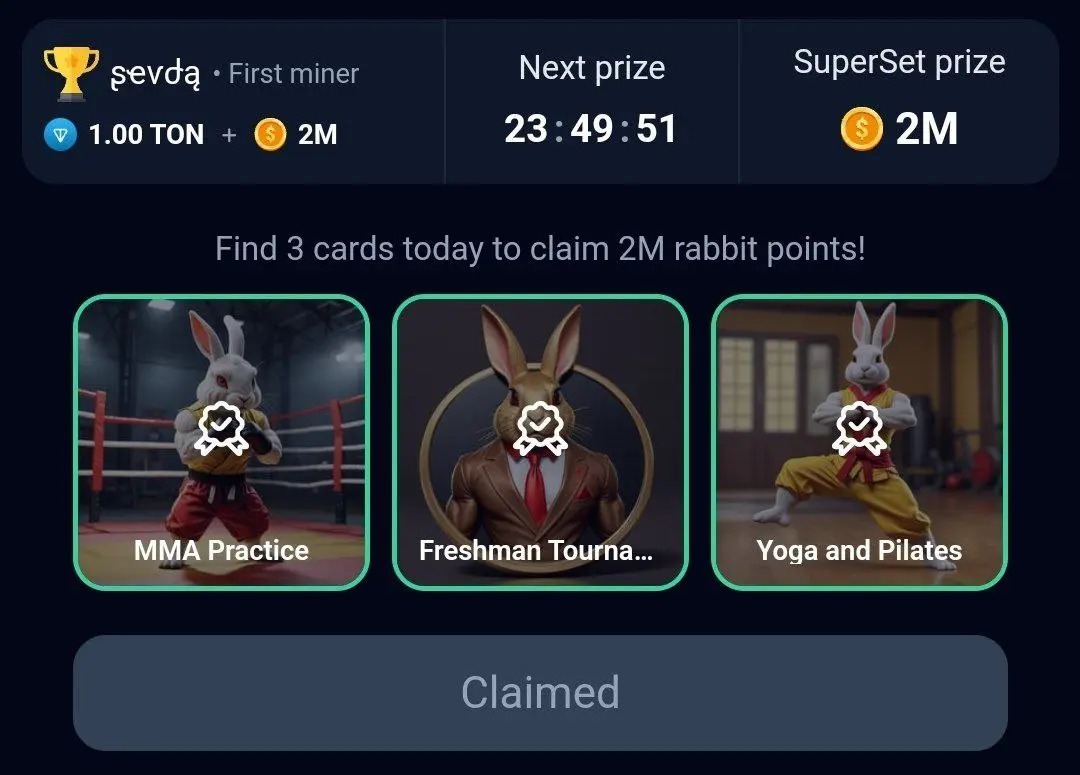 کارت‌های راکی رابیت امروز سه‌شنبه ۲ مرداد ۱۴۰۳ برای دریافت دو میلیون سکه