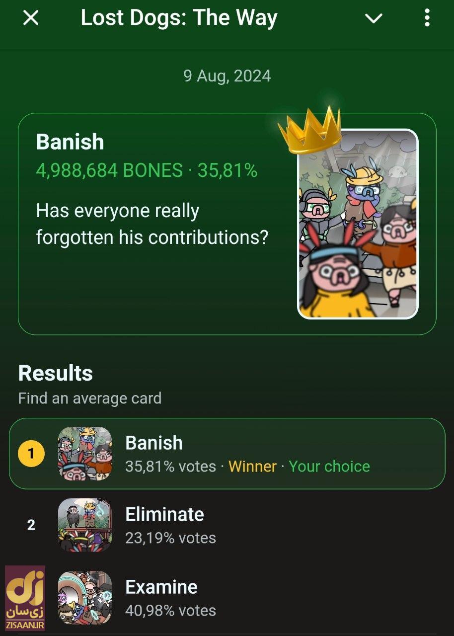 کارت‌های بازی لاست داگز lost dogs امروز شنبه ۲۰ مرداد ۱۴۰۳