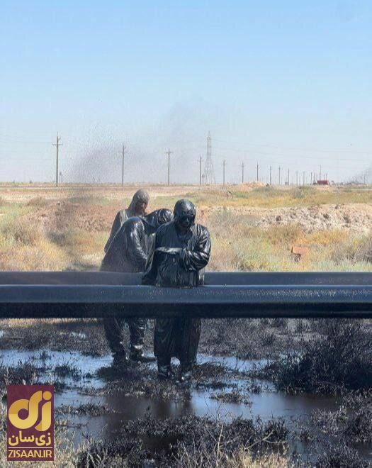 عکس | تصویری پریازدید از تعمیر لوله نفت در گرمای 50 درجه