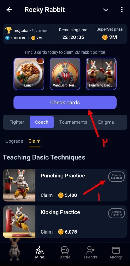 کارتهای راکی رابیت امروز پنجشنبه ۴ مرداد ۱۴۰۳ برای دریافت دو میلیون سکه کارتهای راکی رابیت امروز پنجشنبه ۴ مرداد ۱۴۰۳ برای دریافت دو میلیون سکه