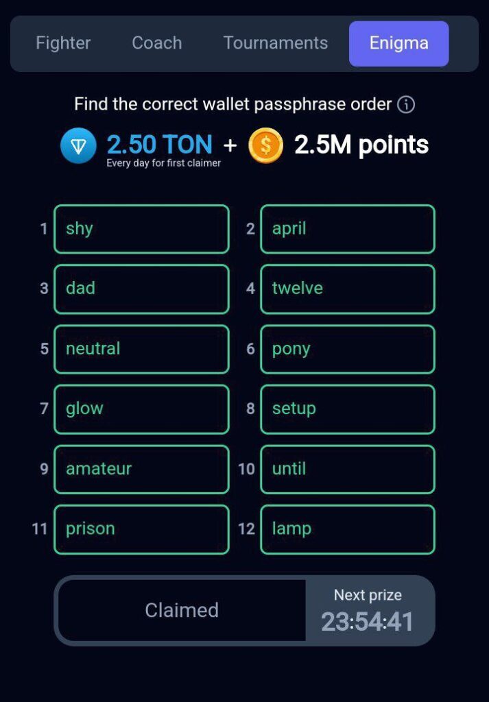 کد انیگما راکی رابیت چهارشنبه ۳ مرداد ۱۴۰۳ + آموزش وارد کردن