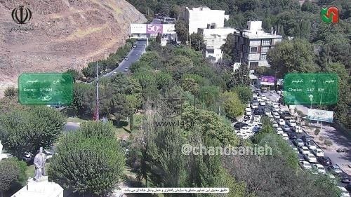 عکسی از ترافیک سنگین در ورودی جاده چالوس