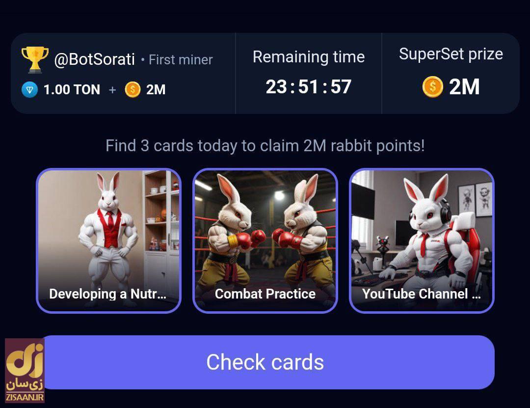 کارت‌های راکی رابیت امروز جمعه ۱۶ شهریور ۱۴۰۳ برای دریافت دو میلیون سکه