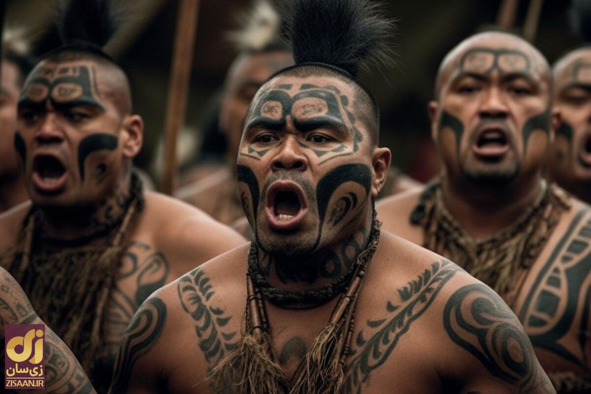 (ویدئو) استقبال از فرمانده جدید ارتش با رقص هاکا؛ رقص هاکا چیست و چه معنایی دارد؟ رقص هاکا چند مرد با صورت تتو شده از مردم بومی نیوزلند