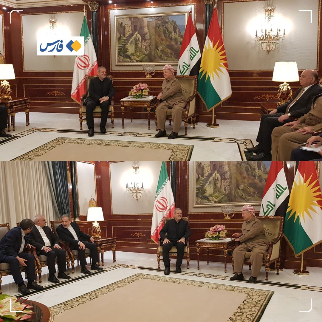 تصاویری از خوش و بش پزشکیان و مسعود بارزانی تصاویری از خوش و بش پزشکیان و مسعود بارزانی