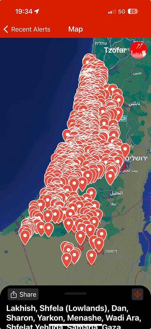 گزارش لحظه به لحظه از حمله موشکی گسترده ایران به اسرائیل