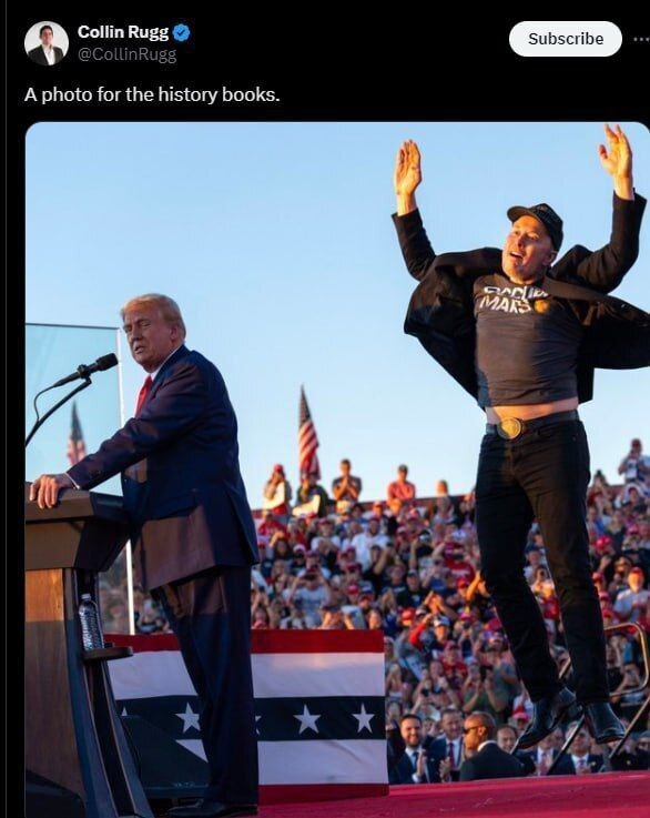 عکس: شادی جنجالی ایلان ماسک در سخنرانی ترامپ