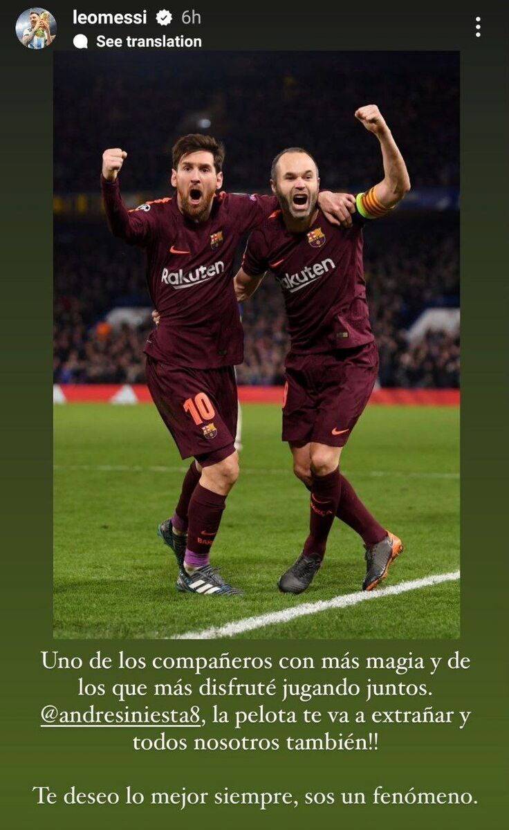 خداحافظی احساسی لیونل مسی از اینیستا