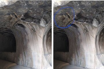 بخشی از آرامگاه اردشیر هخامنشی ریزش کرد