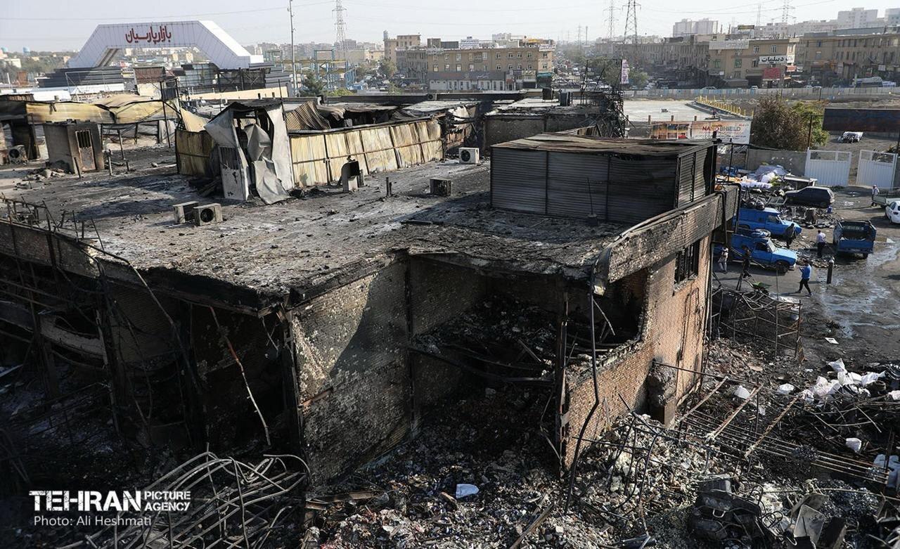 تصاویری دردناک از بازار آهن شادآباد پس از آتش‌سوزی