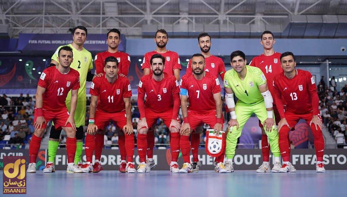 تیم ملی فوتسال ایران با لباس قرمز