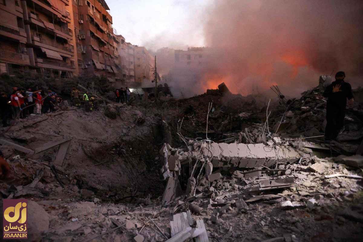 (تصاویر) حملات هوایی اسرائیل به ضاحیه بیروت