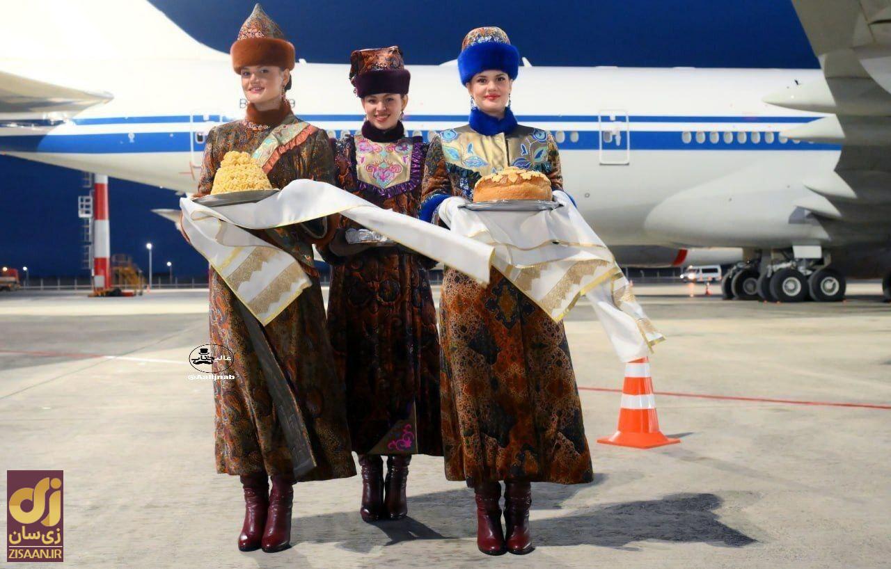 عکس/ استقبال دختران روس از پزشکیان در فرودگاه کازن