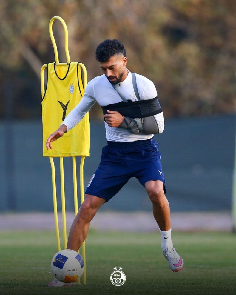 وضعیت عجیب رامین رضاییان در تمرین