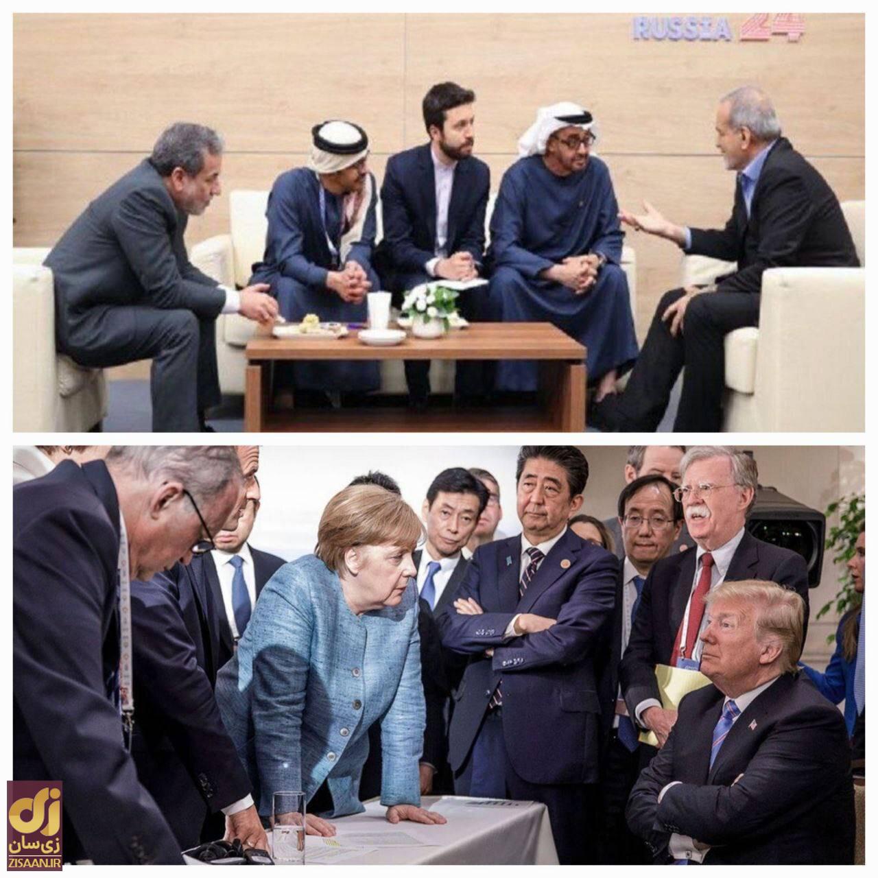 عکس | تصویر پربیننده پزشکیان در دیدار با اماراتی‌ها که با تصویر معرف ترامپ مقایسه شد!