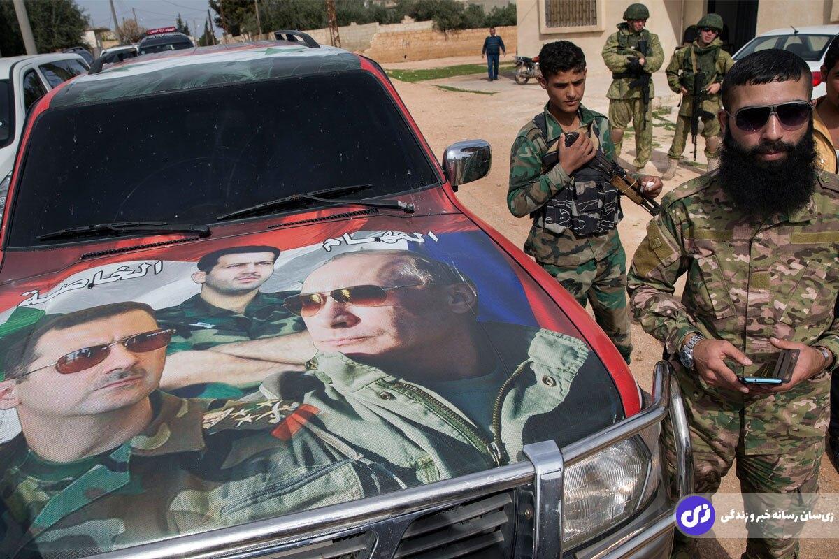 آب پاکی پوتین روی دست بشار اسد؛ سقوط دمشق حتمی است؟ تصویر بشار اسد و پوتین روی یک ماشین به همراه یک مرد مسلح