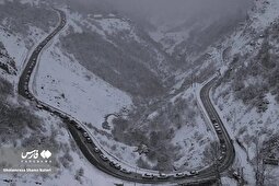 (تصاویر) وضعیت جاده کندوان پس از بارش سنگین برف