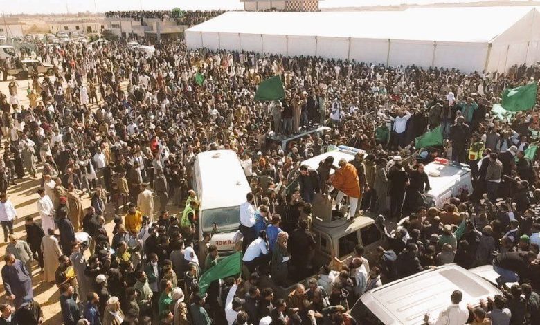 مراسم عجیب تشییع جنازه سیف‌الاسلام قذافی در لیبی