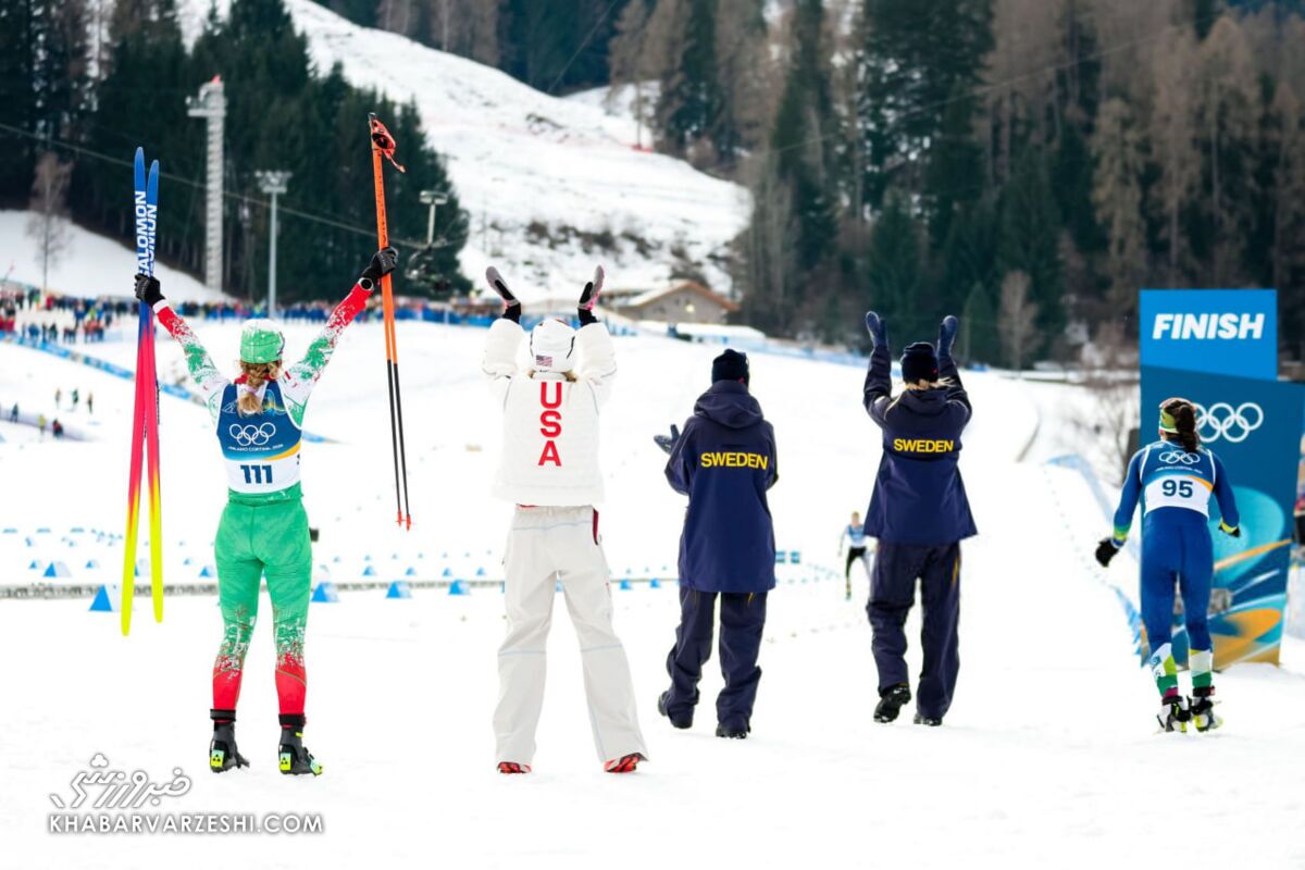 تصاویر | سمانه بیرامی باهر نماینده ایران در آغوش جسی دیگینز دختر اسکی‌باز آمریکایی
