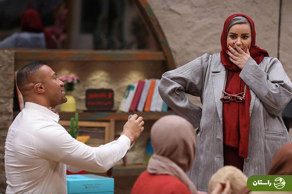 ویدئو| لحظه خواستگاری قهرمان پرورش اندام از نعیمه نظام‌دوست