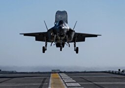 تصاویری دیدنی از فرود اف ۳۵ بر روی ناو