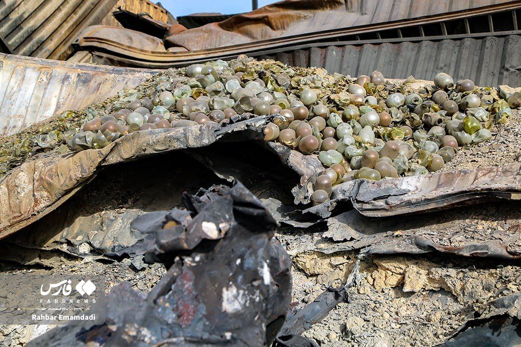 بندر شهید رجایی یک ماه بعد از آتش‌سوزی