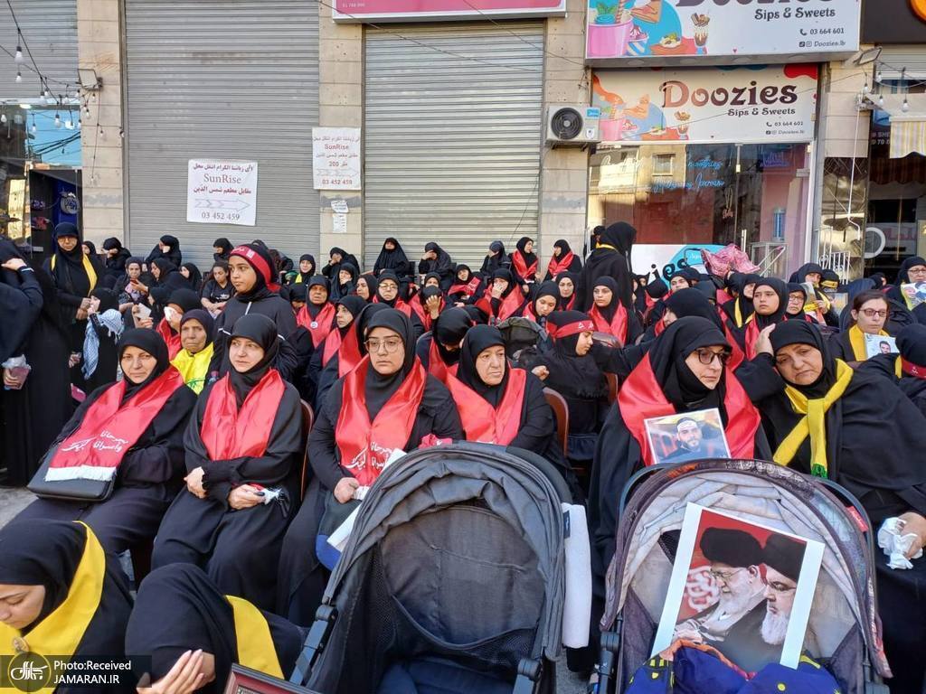 عکس | مراسم روز عاشورا در محل شهادت سید حسن نصرالله