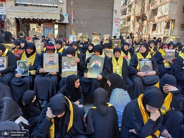 عکس | مراسم روز عاشورا در محل شهادت سید حسن نصرالله