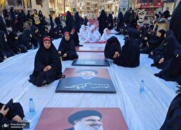 عکس | مراسم روز عاشورا در محل شهادت سید حسن نصرالله