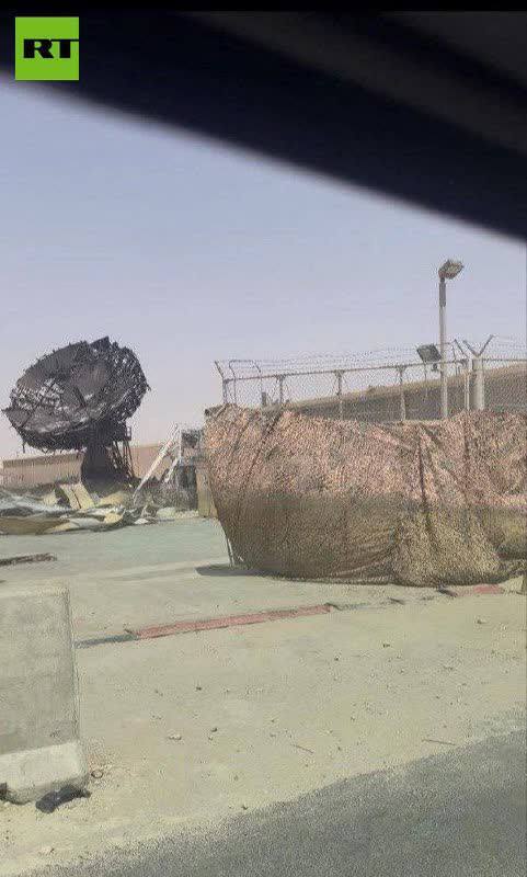 عکس | رادار آمریکایی در پایگاه العدید قطر پس از حملات ایران