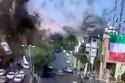 تصاویر دوربین مدار بسته مغازه از لحظه حمله اسرائیل به تجریش