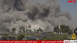 فیلمی عجیب از شدت حملات هوایی اسرائیل به دمشق