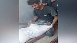 یک فیلم تلخ از غزه؛ کیسه آردی که یک خانواده را خوشحال کرد