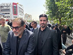 تصاویری جدید از شمخانی در مراسم بدرقه شهدای اقتدار